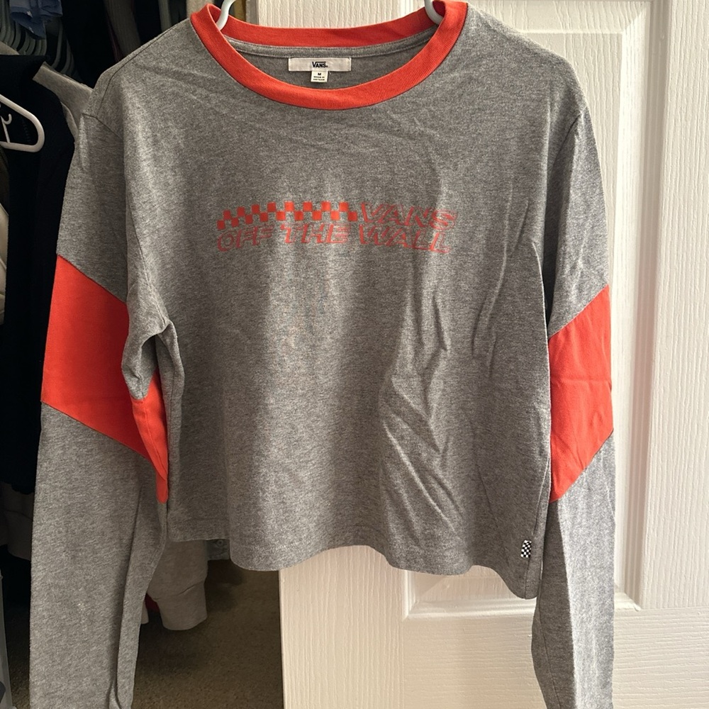 VANS off the wall long sleeve grey t shirt